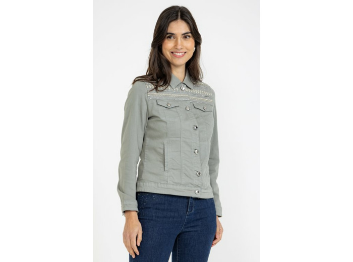 Veste en coton viscose brodée