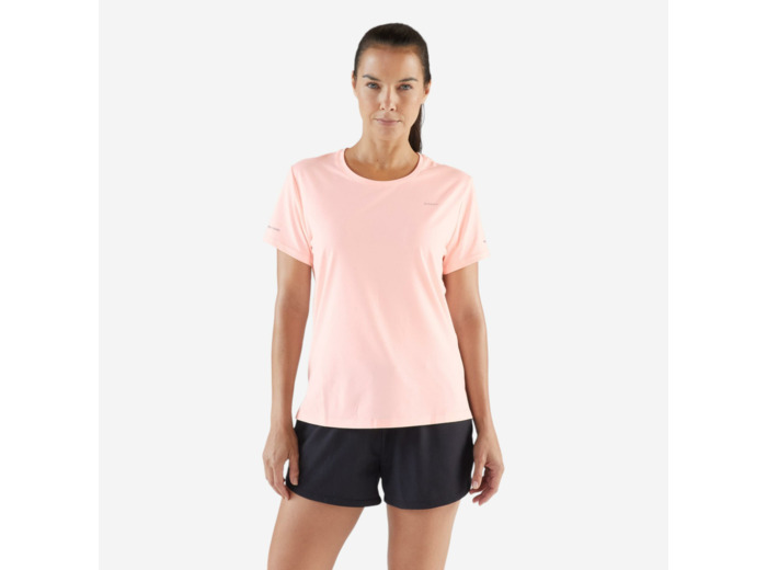 T-shirt running respirant femme - kiprun run 500 dry rose
