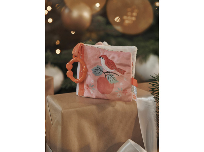 Livre d'éveil rose et jaune