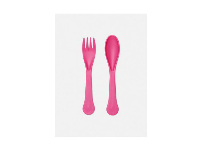 Lot de 2 couverts réutilisables en plastique