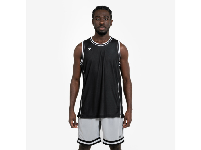 Maillot de Basketball sans manche réversible Adulte - TKR-500 noir blanc