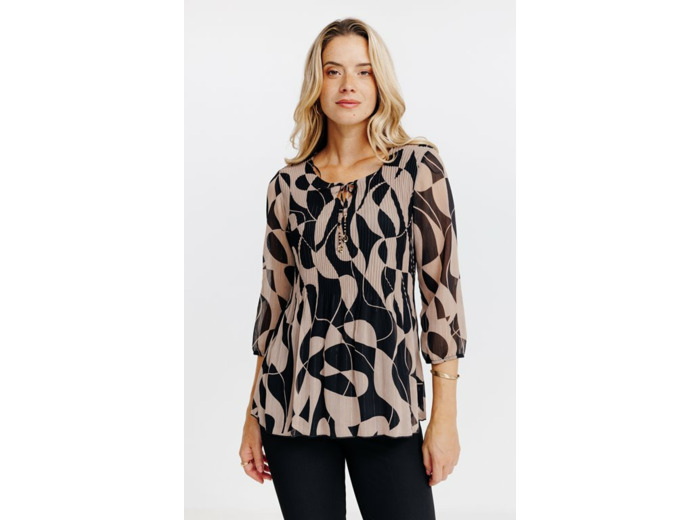 Tunique Plissée Imprimé Graphique