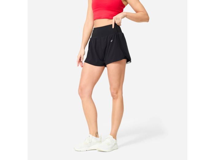 Short de Fitness Extensible 2 en 1 pour Femme - Noir