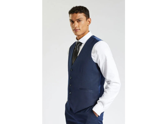 Gilet de costume slim bi-ton - Bleu