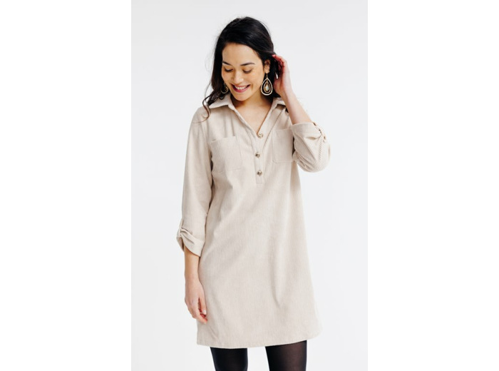 Robe tunique en velours côtelé