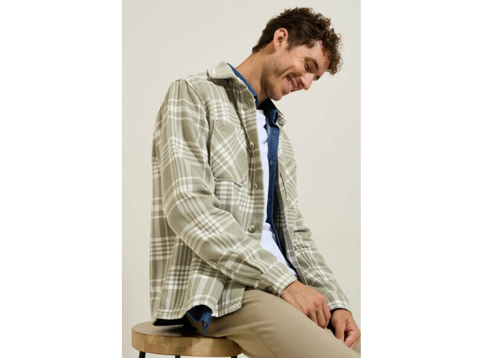 Surchemise en coton à carreaux - Vert clair