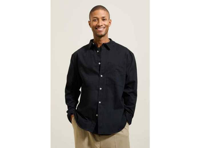 Chemise en coton twill - Noir