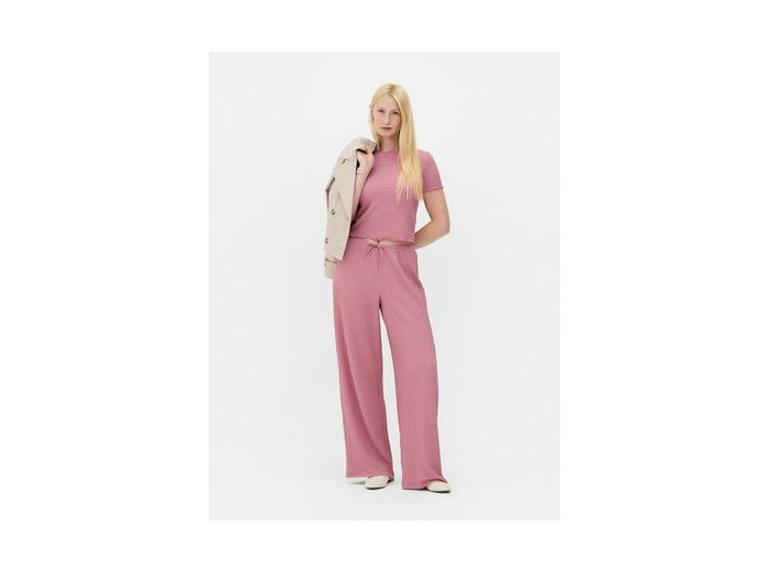 Pantalon large en tissu froissé