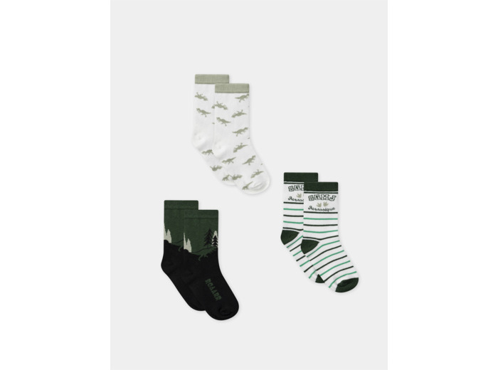 Lot de 3 paires de chaussettes à rayures ou imprimés Garçon