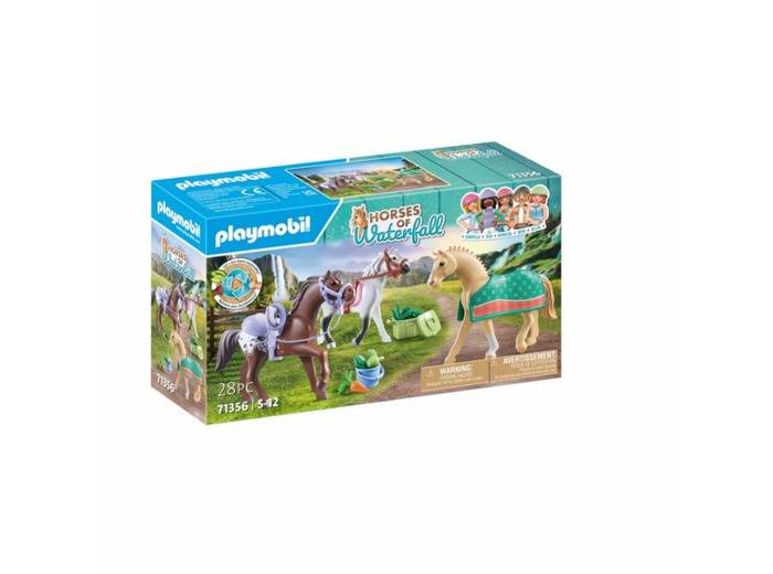 3 CHEVAUX MORGAN, QUARTER ET SHAGYA PLAYMOBIL HORSES OF WATERFALL 71356