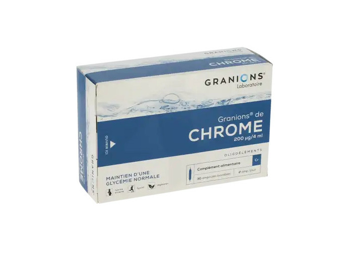 Granions De Chrome 200µg Solution Buvable 30 Ampoules De 2 Ml