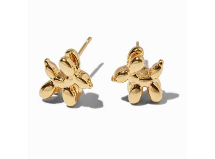 Clous d'oreilles chien ballon couleur or jaune