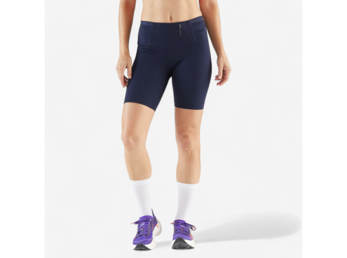 Short cycliste running femme - kiprun run 900 light bleu marine