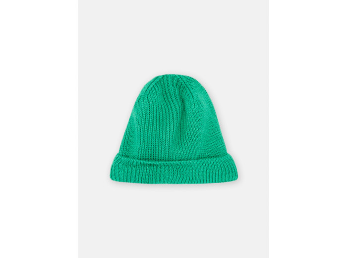 Bonnet en maille côtelée verte pour garçon