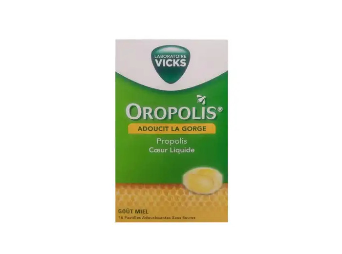 Vicks Oropolis Pastilles à Sucer Coeur Liquide Miel Boîte De 16