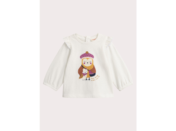 T-shirt manches longues à animation hibou