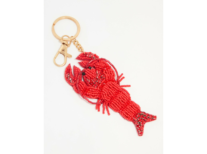 Red Beaded Lobster Keychain