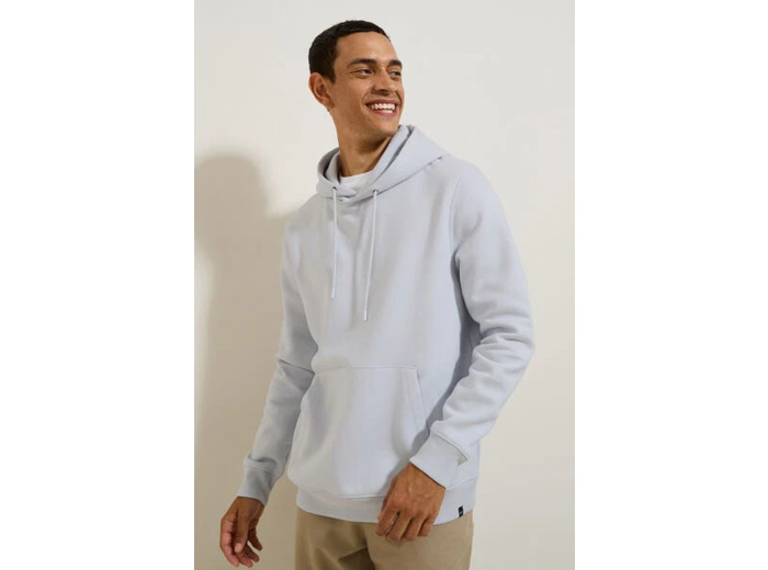 Sweat à capuche uni - Gris clair
