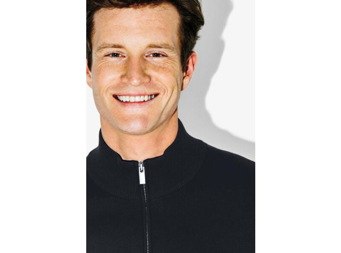 Gilet zippé col montant - Bleu moyen