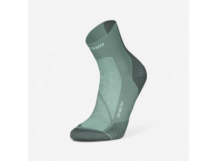 Chaussettes de running KIPRUN run900 fines mid vertes