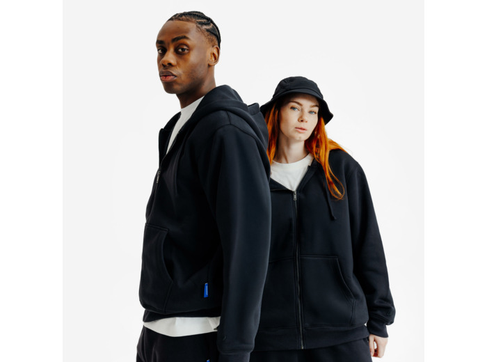 Sweat zippé mixte, Elementals, noir