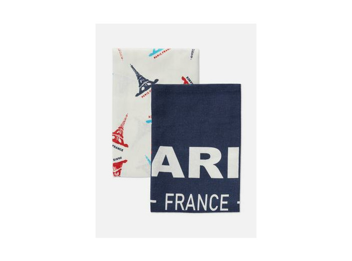 Lot de 2 torchons en coton Paris