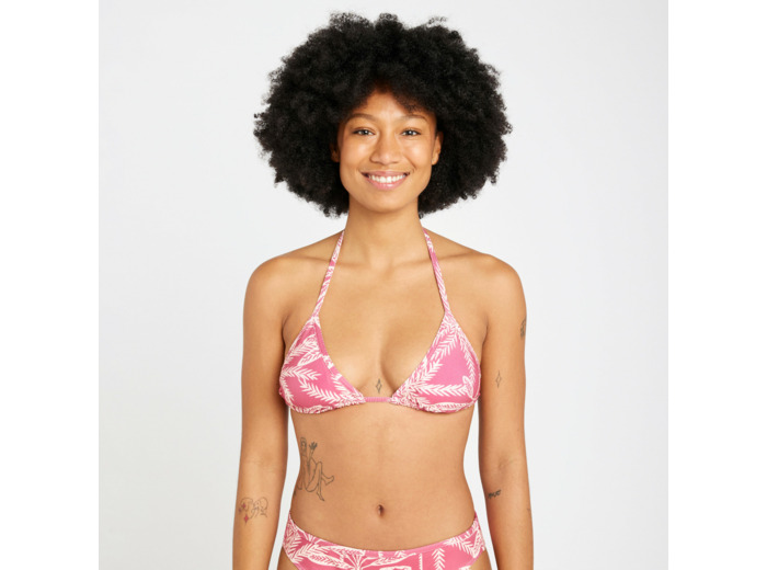 Haut de maillot de bain triangle texturé Femme - Mae palmer rose
