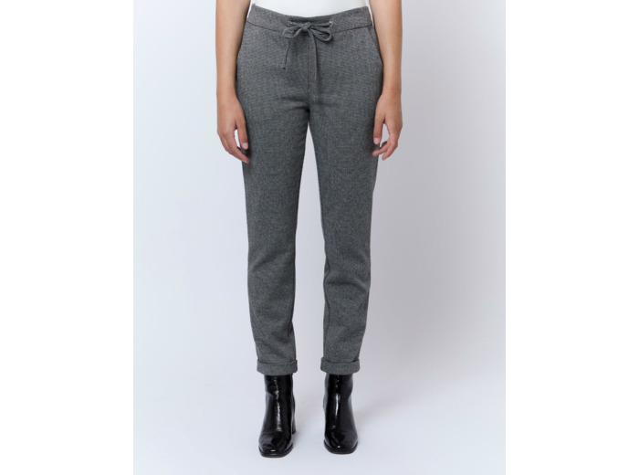 Pantalon 7/8 cigarette pied de puce GRIS Femme