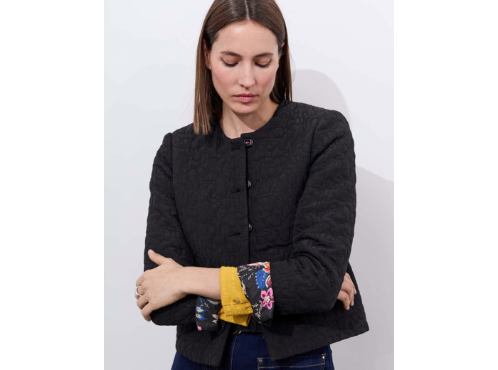Veste courte jacquard NOIR Femme