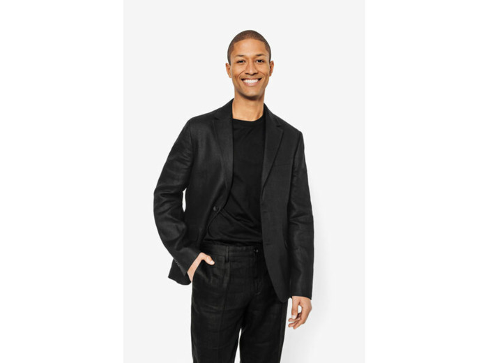 Veste de costume en lin confort - Noir