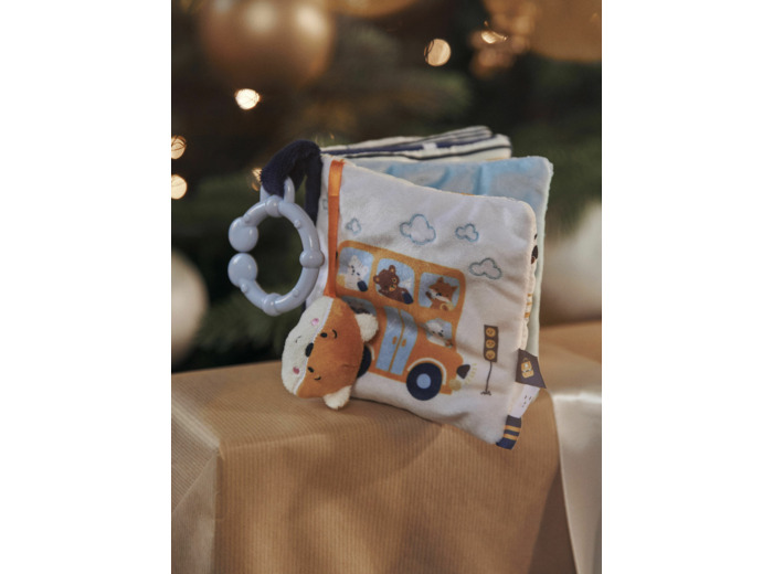 Livre d'éveil bleu et jaune