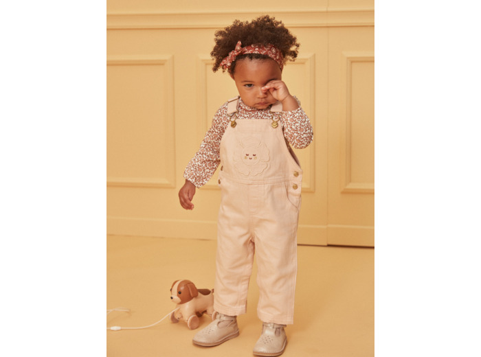 Salopette longue avec patch fleur