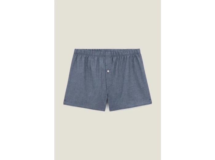 Caleçon uni en coton - Bleu