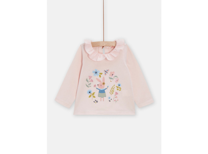 Blouse rose à animation fantaisie pour bébé fille