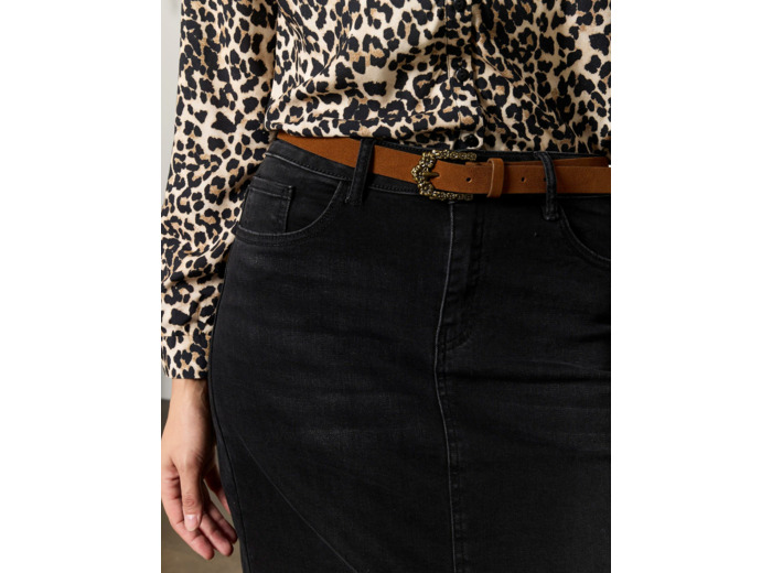 Ceinture fine 3 cm unie CAMEL Femme