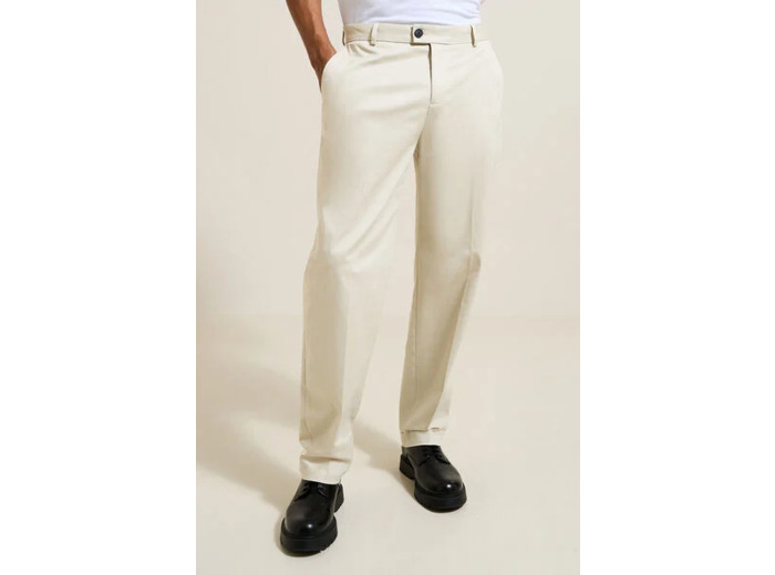 Pantalon large à plis - Beige