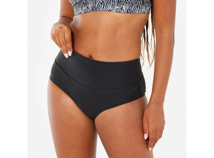 Bas de maillot de bain culotte taille haute natation Femme - Eva noir