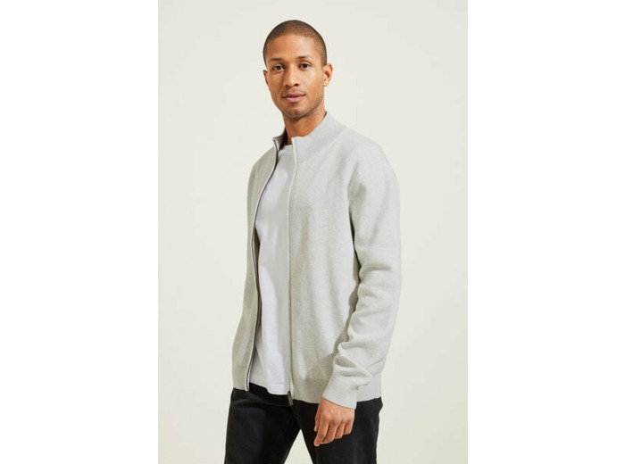 Gilet zippé col montant - Ecru