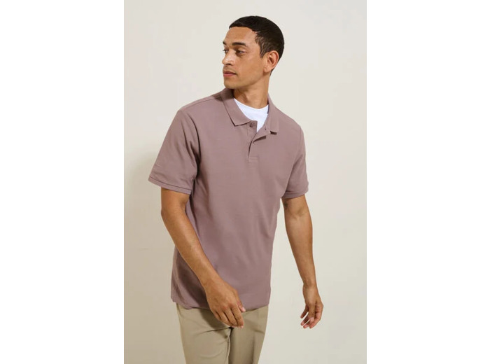 Polo manches courtes uni piqué - Lila