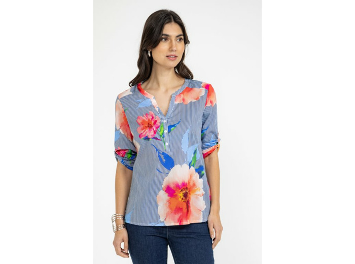Tunique rayée imprimé fleur
