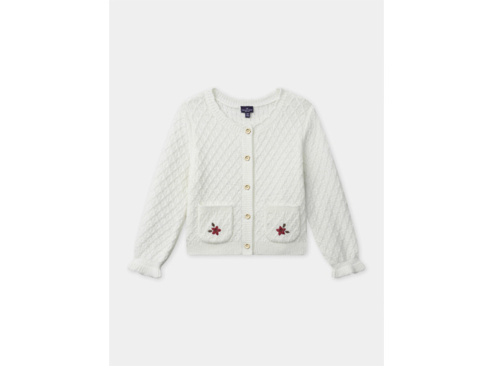 Cardigan blanc en maille Fille