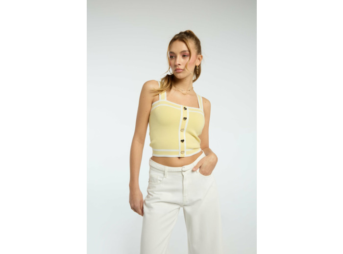 Top en tricot avec boutons