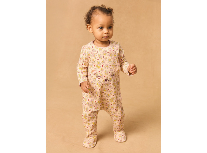 Grenouillère en molleton fleuri