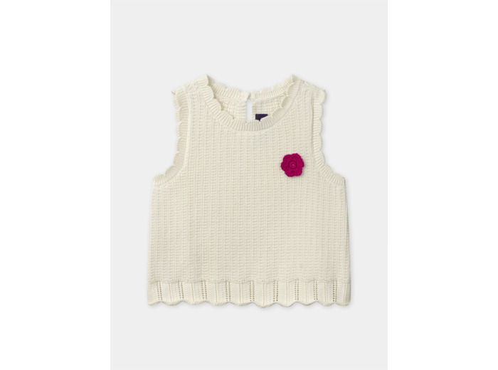 Pull écru sans manche Bébé Fille