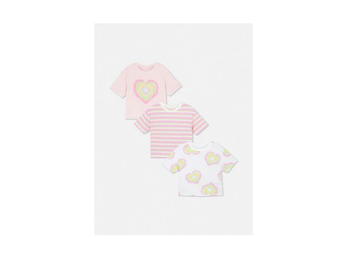 1,5–8 ans | Lot de 3 t-shirts à motifs cœur
