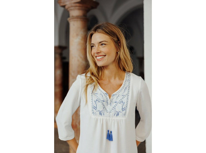 Tunique unie avec plastron