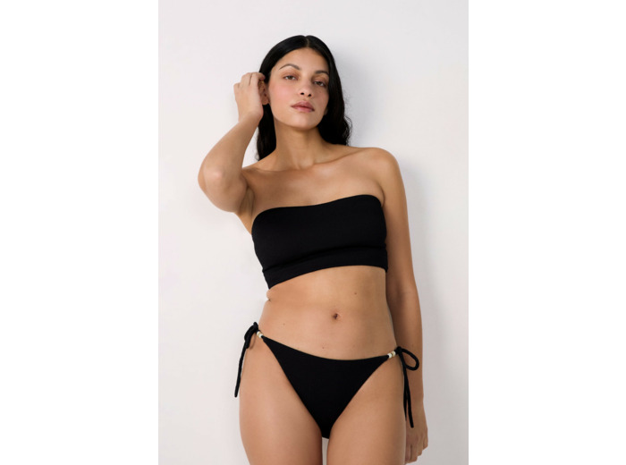 Bandeau haut de maillot à nouer détails perles
