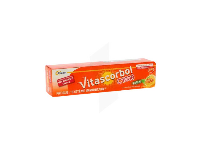 Vitascorbol C 1000 Comprimés Effervescents Boîte De 20