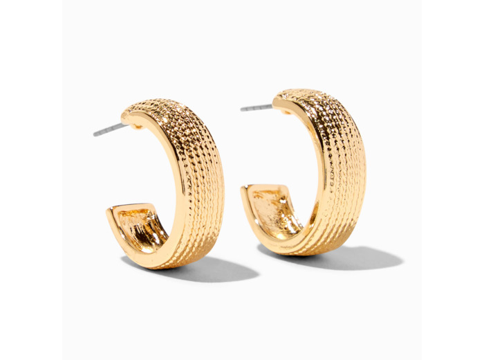 Créoles 20 mm trace de pneu couleur dorée