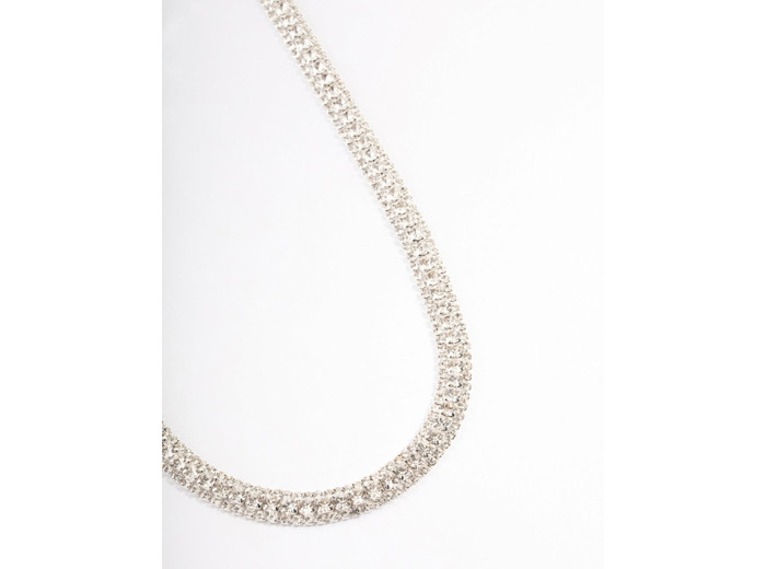 Silver Mixed Round Diamante Belt
